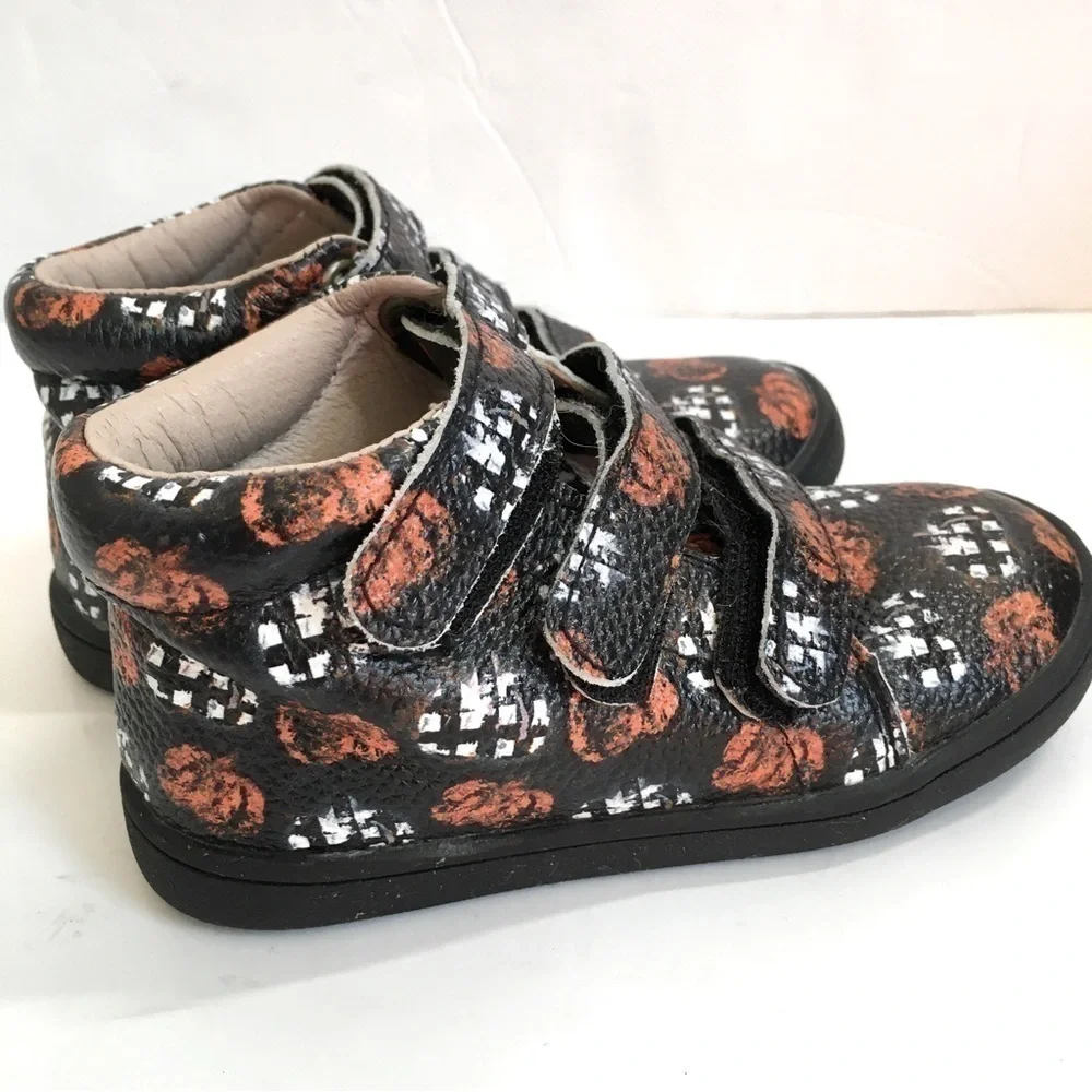 Fresh Feet Toddler Little Boy's Graffiti Graphic All Leather Ankle Boots Shoes